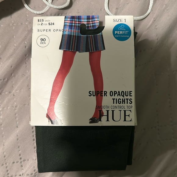 Hue Women's Super Opaque Tights With Control Top - 90 Denier Tights For Everyday Wear 5 thumbnail image
